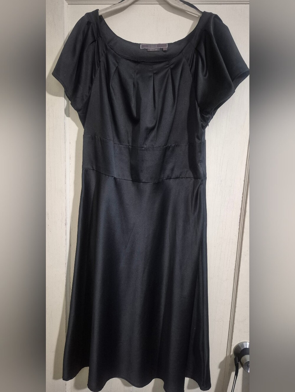 To The Max Black Satin Dress